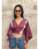 Silk wrap printed top 