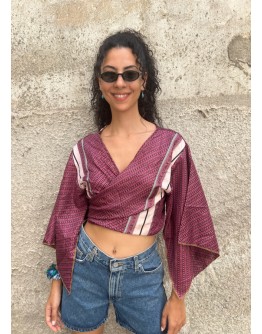 Silk wrap printed top 