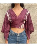 Silk wrap printed top 