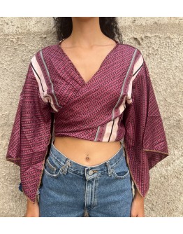 Silk wrap printed top 