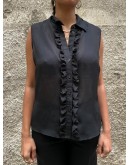 Vintage see through αμάνικο τοπ M