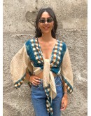 Silk wrap printed top 