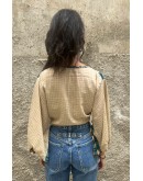Silk wrap printed top 