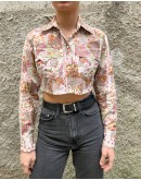 Vintage printed cropped shirt S