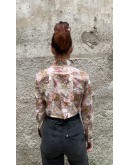 Vintage printed cropped shirt S