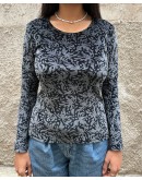 Vintage printed velvet top S