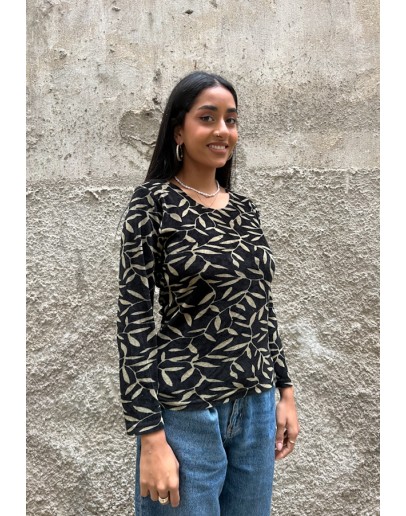 Vintage printed velvet top M