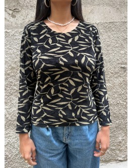 Vintage printed velvet top M