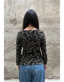 Vintage printed velvet top M
