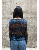 Vintage printed velvet top XL