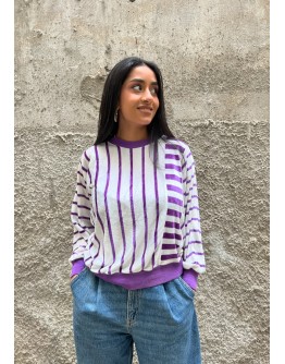 Vintage striped velvet top L