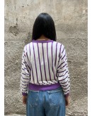 Vintage striped velvet top L