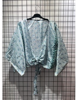 Silk wrap printed top 