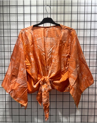 Silk wrap printed top 