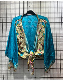 Silk wrap printed top 