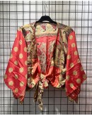 Silk wrap printed top 