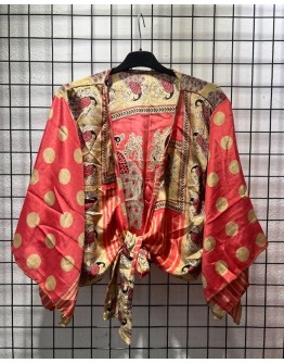 Silk wrap printed top 