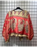 Silk wrap printed top 