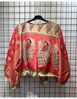Silk wrap printed top 