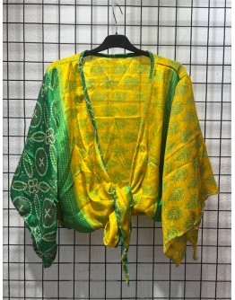 Silk wrap printed top 