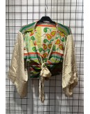 Silk wrap printed top 