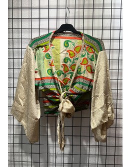 Silk wrap printed top 