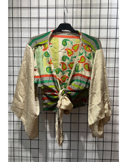 Silk wrap printed top 