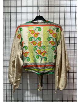 Silk wrap printed top 