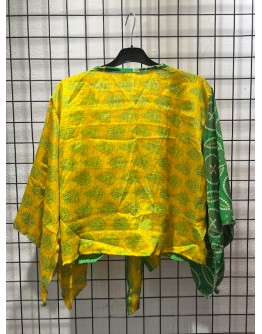Silk wrap printed top 
