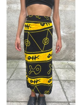 Vintage εμπριμέ wrap φούστα 