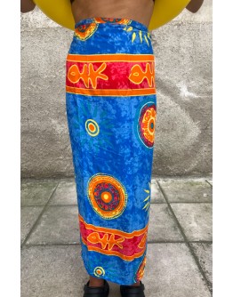 Vintage εμπριμέ wrap φούστα 