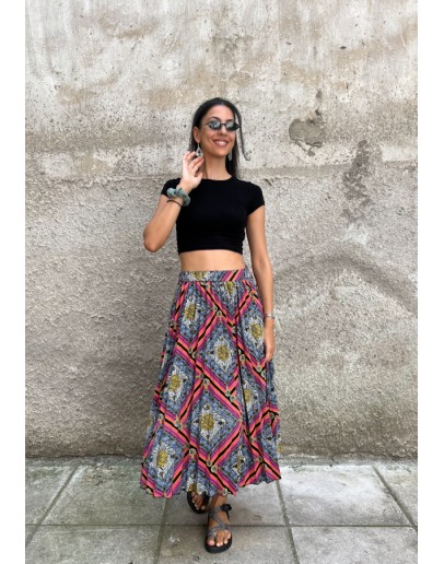 Vintage printed skirt M