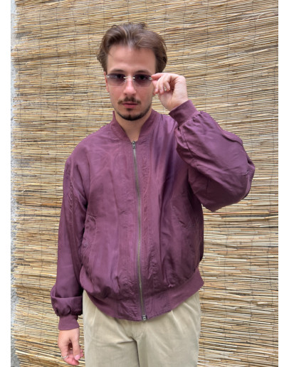 Vintage μεταξωτό bomber light jacket L