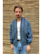 Vintage bomber light jacket με κεντημένες λεπτομέριες M-L