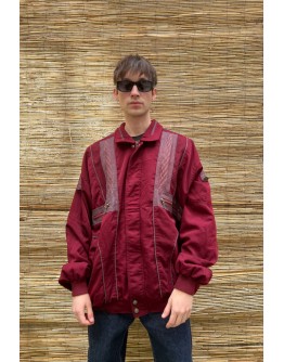Vintage bomber light jacket με κεντημένες λεπτομέριες XL