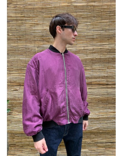 Vintage μεταξωτό μωβ bomber light jacket M-L