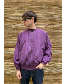Vintage μεταξωτό μωβ bomber light jacket XL