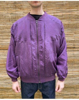 Vintage μεταξωτό μωβ bomber light jacket XL