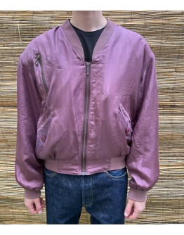 Vintage μεταξωτό μωβ bomber light jacket M