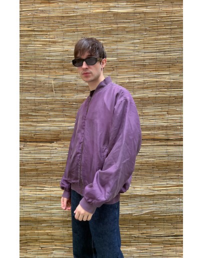 Vintage μεταξωτό μωβ bomber light jacket L-XL
