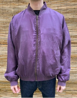 Vintage μεταξωτό μωβ bomber light jacket L-XL