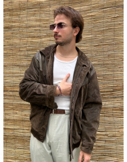 Vintage suede δερμάτινο τζάκετ XL