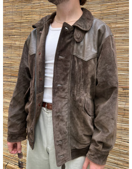 Vintage suede δερμάτινο τζάκετ XL