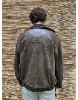 Vintage suede δερμάτινο τζάκετ XL