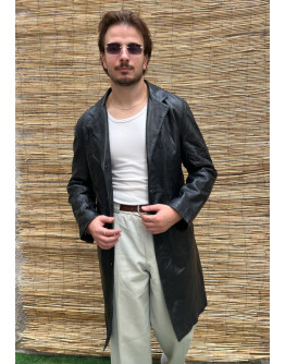 Vintage δερμάτινο παλτό L-XL