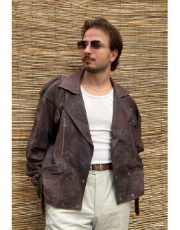 Vintage unisex δερμάτινο τζάκετ L