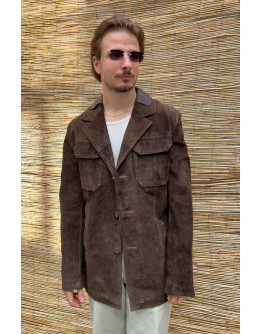 Vintage suede δερμάτινο ημίπαλτο XL