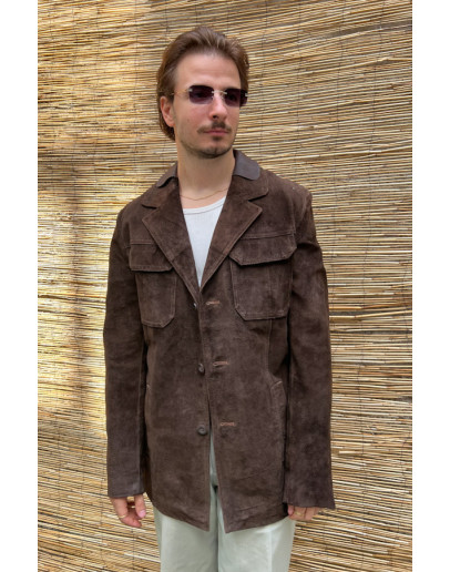 Vintage suede δερμάτινο ημίπαλτο XL