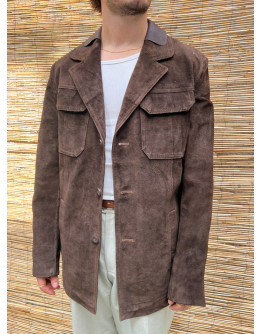 Vintage suede δερμάτινο ημίπαλτο XL