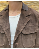 Vintage suede δερμάτινο ημίπαλτο XL